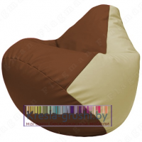 Бескаркасное кресло мешок Груша Г2.3-0710 (коричневый, светло-бежевый)